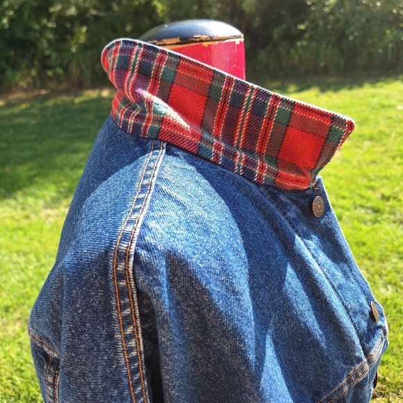 RARE vintage Levi's flannel blanket lined jean jacket size XL - Picture 4 of 12